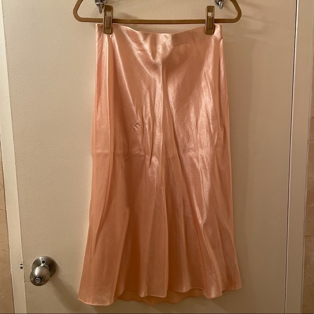Vince light pink satin slip skirt M